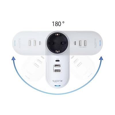 Sygonix TY1825 USB-oplader 18 W 2x USB-A, 1x USB-C, Randaarde stopcontact Wit Binnen