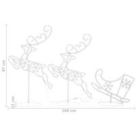 VidaXL Kerstdecoratie rendieren en slee 260x21x87cm acryl blauw - thumbnail