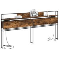 Opberghoofdbord Gerookt eiken 200 cm Bewerkt hout - thumbnail