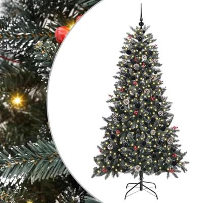 Kunstkerstboom met 300 LED Groen 180 cm PVC en Plastic en Staal