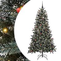 Kunstkerstboom met 300 LED Groen 180 cm PVC en Plastic en Staal - thumbnail