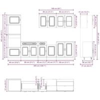 7-delige Keukenkastenset Kalmar bewerkt hout wit - thumbnail