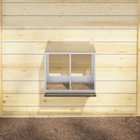 Kippennestkast met 2 vakken gegalvaniseerd metaal zilverkleurig - thumbnail