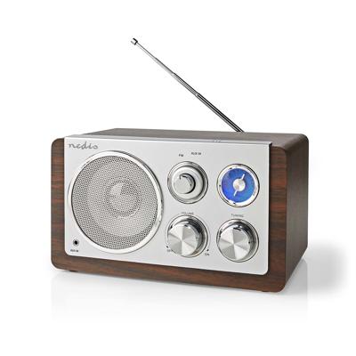 Nedis RDFM5110BN FM Radio Tafelmodel Bruin/Zilver - thumbnail