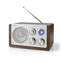 Nedis FM-Radio | Tafelmodel | FMvoeding | Analoog | 15 W | Bruin / Zilver | 1 stuks - RDFM5110BN RDFM5110BN - thumbnail