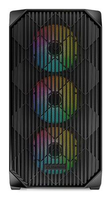 Sharkoon mk3 rgb mini tower behuizing (zwart | 2x usb-a | 1x usb-c | rgb | tempered glass)