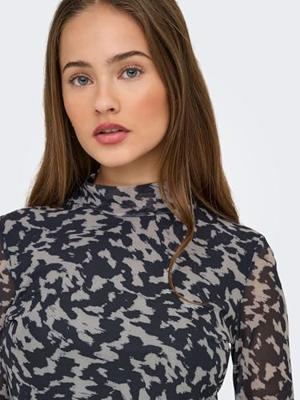 Only Onlerica Life Mesh L/s Top Jrs Noos T-shirt Lange Mouw Blue Graphite Rodeo Pumice