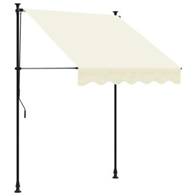 Luifel uittrekbaar 150x150 cm stof en staal crmekleurig - thumbnail