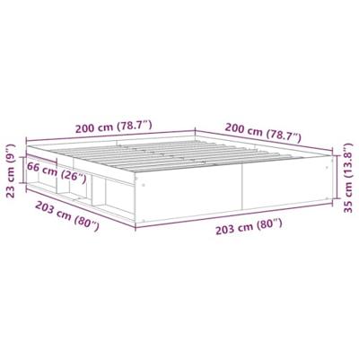 Bedframe zonder matras 200x200 cm spaanplaat artisanaal