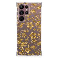 Samsung Galaxy S23 Ultra Case Gouden Bloemen - thumbnail