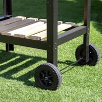 Kolenbarbecue met wielen Aktive Geëmailleerd metaal 100,5 x 88,5 x 40 cm Zwart - thumbnail