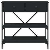 Wandtafel 75x34,5x75 cm bewerkt hout zwart - thumbnail