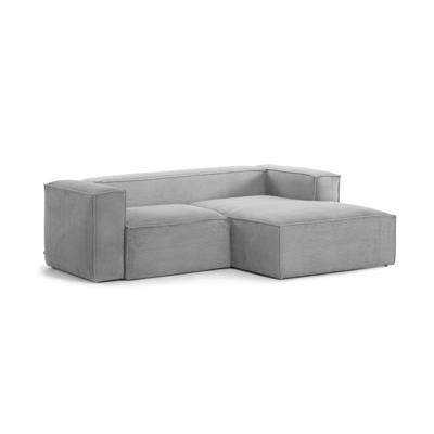 Kave Home Loungebank 'Blok' Rib, Rechts 240cm, kleur Donkergrijs