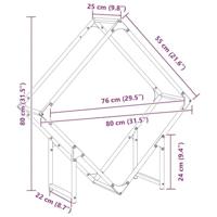 Brandhoutrek 80x25x80 cm koudgewalst staal zwart - thumbnail