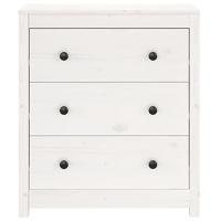 Dressoir 70x35x80 cm massief grenenhout wit - thumbnail