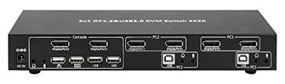 Techly IDATA DP-KVM2 KVM-switch Zwart