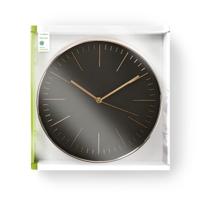 Nedis CLWA013PC30BK Ronde Wandklok Diameter 30 Cm Zwart & Roze-goud - thumbnail