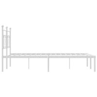 Bedframe met hoofdbord metaal wit 150x200 cm - thumbnail