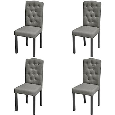 Eetkamerstoelen 4 st stof grijs