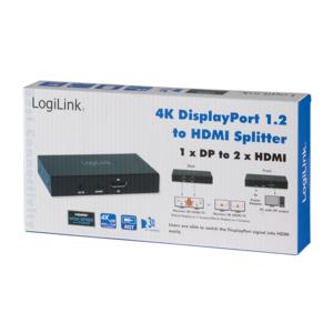 LogiLink Kabel 2 poorten DisplayPort-splitter 3840 x 2160 Pixel Zwart LogiLink Kabel 2 poorten DisplayPort-splitter 3840 x 2160 Pixel Zwart