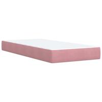 Boxspring met matras fluweel roze 140x200 cm - thumbnail
