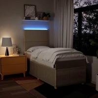 Boxspring met matras stof crèmekleurig 90x200 cm - thumbnail