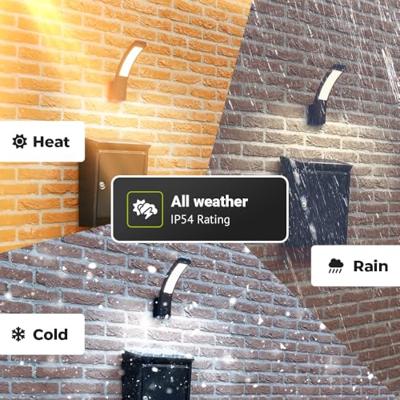 Bristol - LED Wandlamp met sensor - 10 Watt 814 Lumen - Bewegingssensor en schemerschakelaar - 3000K warm wit licht - zwart