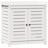 Oppottafel met schappen 82,5x50x86,5 cm massief grenenhout wit - thumbnail