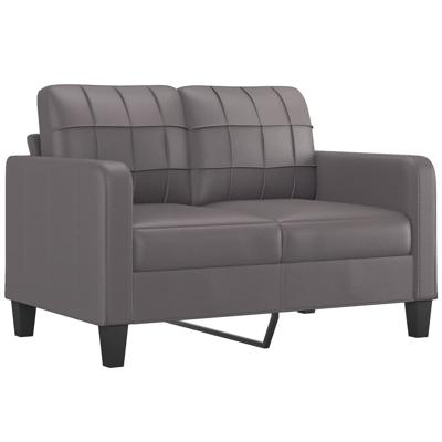 3-delige Loungeset met kussens kunstleer grijs