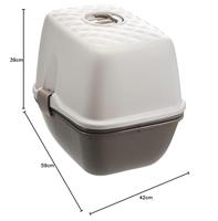 TRIXIE BERTO KATTENBAK OVERDEKT MET ZEEF SCHEIDINGSSYSTEEM TAUPE 59X39X42 CM - thumbnail