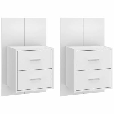 Nachtkastjes 2 st wandgemonteerd wit