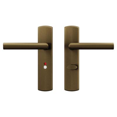 AXA deurkruk Milan met schild WC63/8 Curve brons