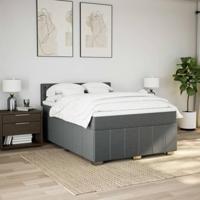 Boxspring met matras stof donkergrijs 140x200 cm - thumbnail