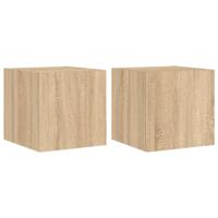 Tv-wandmeubels met LED 2 st 30,5x35x30 cm sonoma eikenkleurig - thumbnail