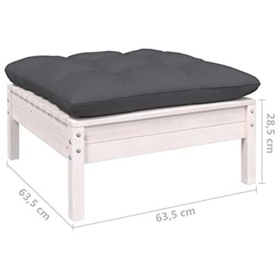 7-delige Loungeset met kussens massief grenenhout