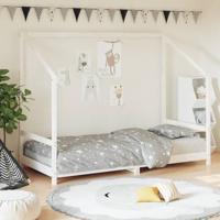 Kinderbedframe 90x190 cm massief grenenhout wit - thumbnail