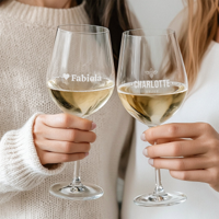 Witte wijnglazen graveren - 2 stuks - thumbnail