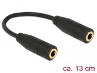 Delock 65896 65896 Audio Verlengkabel [1x Jackplug female 3,5 mm - 1x Jackplug female 3,5 mm] Zwart - thumbnail