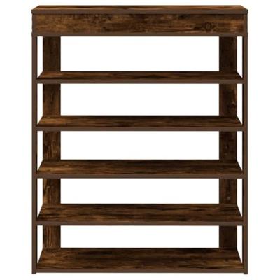 VidaXL Schoenenrek 80x30x98 cm bewerkt hout gerookt eikenkleurig