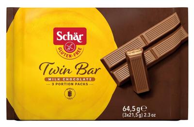Schar Twin bar 3-pack glutenvrij 64.5 Gram Schar Twin bar 3-pack glutenvrij 64.5 Gram