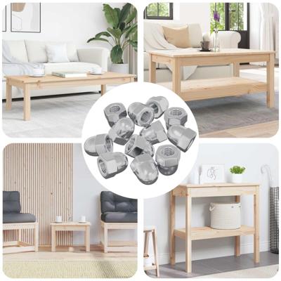 VidaXL Moer 12 pcs zilver m6 x 10 mm ijzer