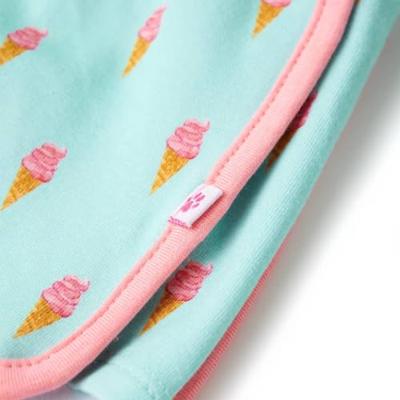 Kindershorts met trekkoord ijsjesprint 140 lichtmintkleurig
