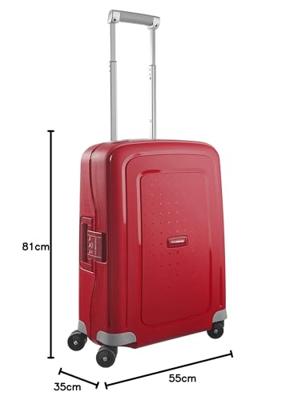 Samsonite S&apos;cure Spinner 55cm CRIMSON RED