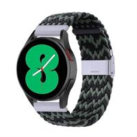 By Qubix - Braided nylon bandje - Groen/zwart - Compatible met Garmin Vivoactive 6 / Vivoactive 5 / Vivoactive 3 - Compatible Garmin bandje - Bandbreedte: 20mm - thumbnail