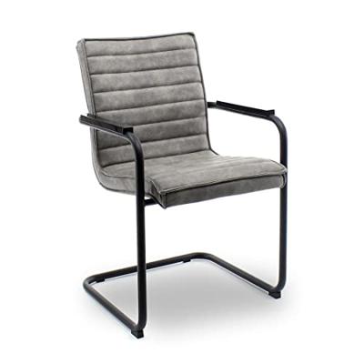 Werkwoonhaven Eetkamerstoel - Veganistisch Leer Grijs