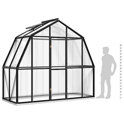 VidaXL Broeikas met basisframe 3,3 m² aluminium antracietkleurig