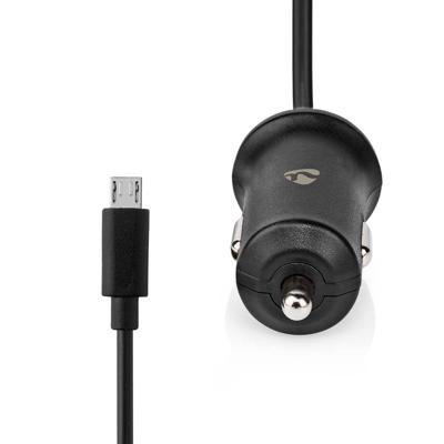 Nedis CCHAM240ABK Auto-oplader 2,4 A Vaste Kabel Micro-usb Zwart