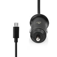 Nedis CCHAM240ABK Auto-oplader 2,4 A Vaste Kabel Micro-usb Zwart - thumbnail