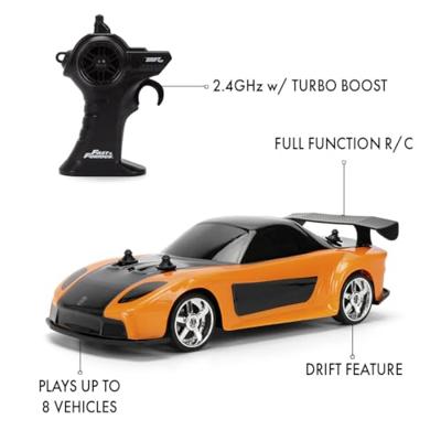 JADA TOYS 9336313314R00 Fast&Furious RC Drift Mazda RX-7 1:24 RC modelauto voor beginners Elektro Sportwagen JADA TOYS 9336313314R00 Fast&Furious RC Drift Mazda RX-7 1:24 RC modelauto voor beginners Elektro Sportwagen