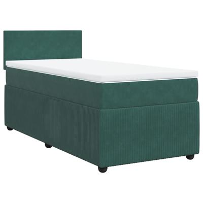 Boxspring met matras fluweel donkergroen 160x200 cm - thumbnail